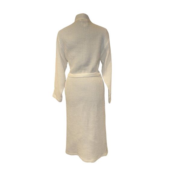 Kassatex Waffle Weave Robe Womens Size S/M Mid-Length White - Picture 3 of 6